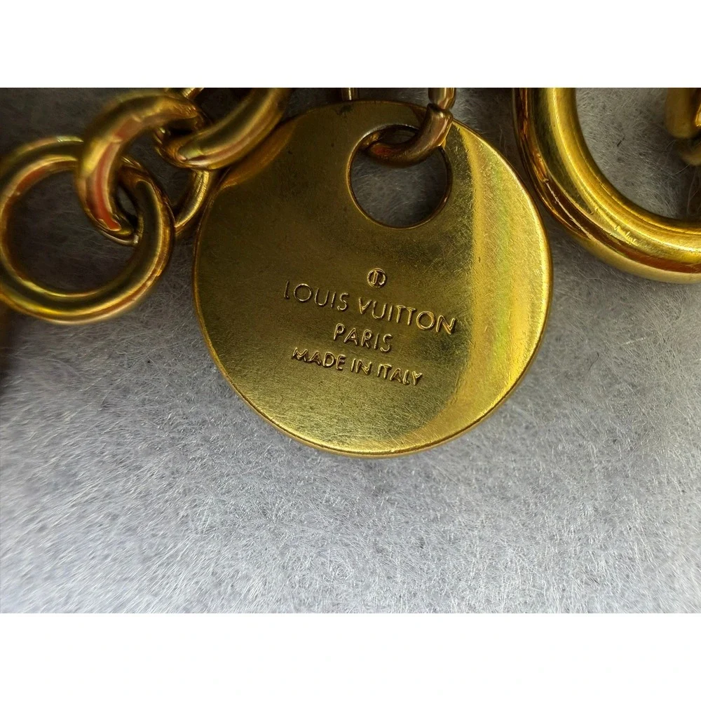 Louis Vuitton Circle Bag Charm Key Ring OS Gold Tone LV Circle M68000 Keychain
